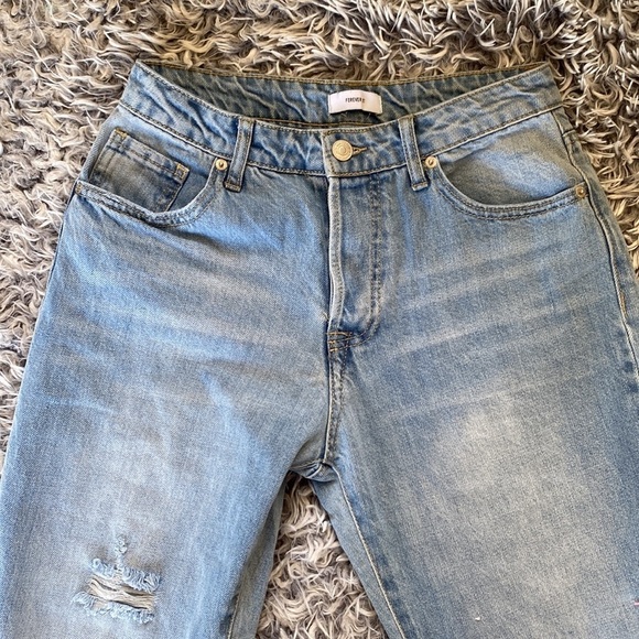 Forever 21 Distressed High Waist Light Blue Jeans Size 26 - Picture 4 of 10